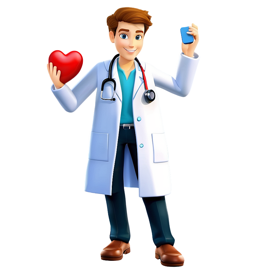 Cartoon Doctor With Heart Png 06262024 PNG Image