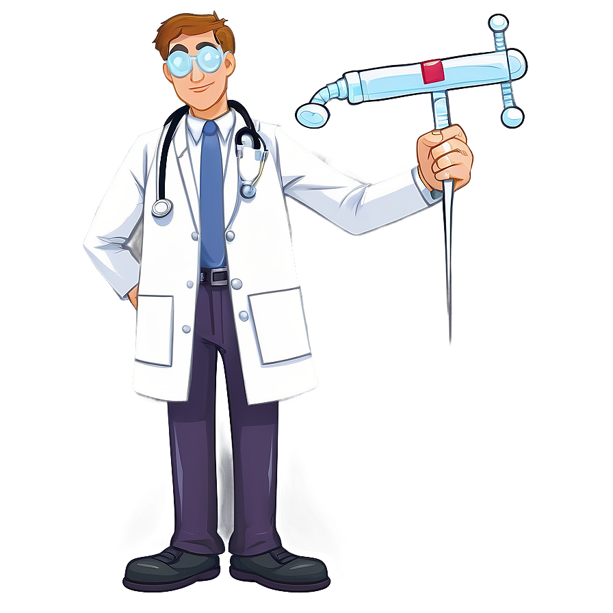 Cartoon Doctor With Syringe Png 75 PNG Image