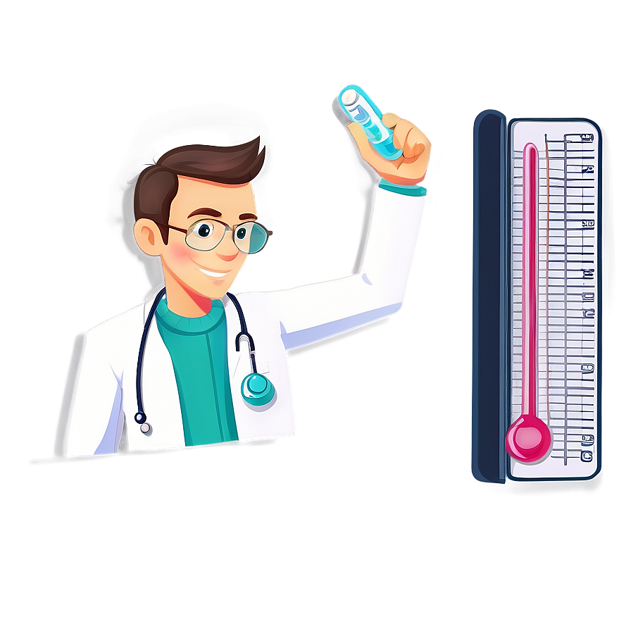 Cartoon Doctor With Thermometer Png 06262024 PNG Image