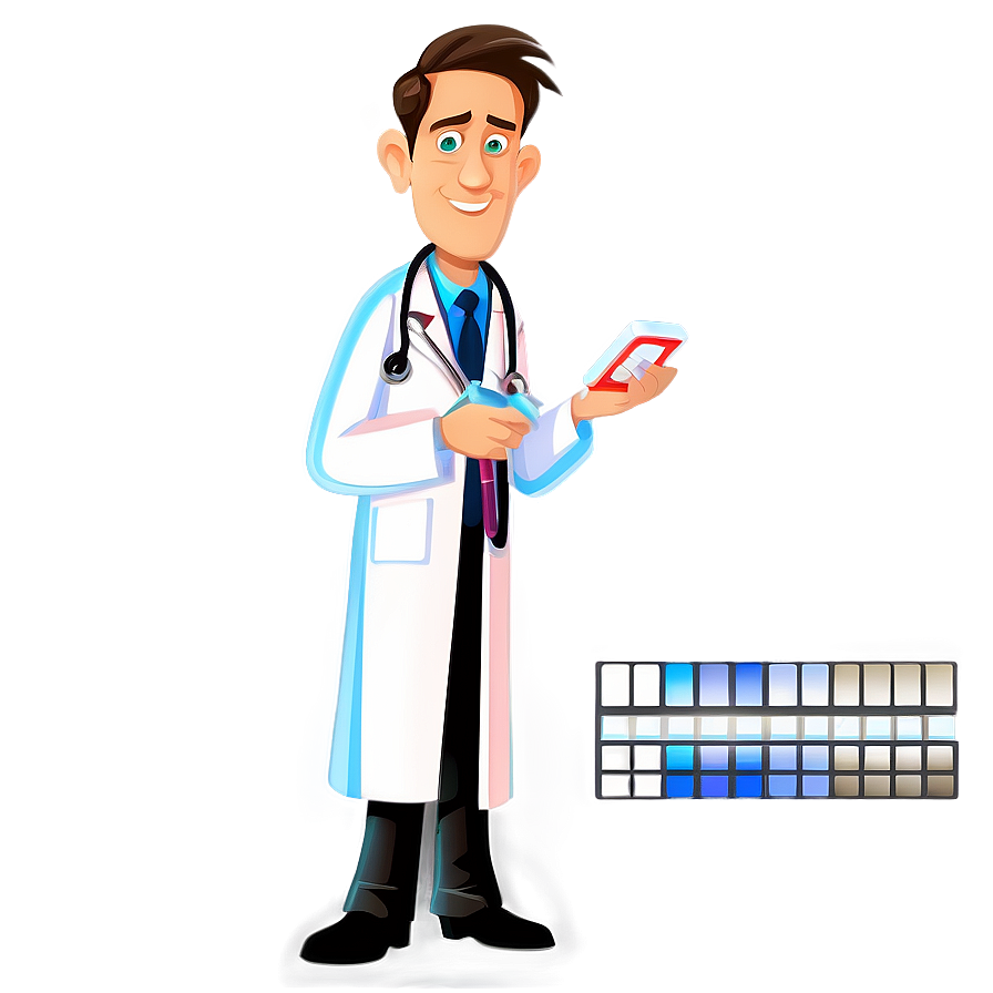 Cartoon Doctor With Thermometer Png 06262024 PNG Image