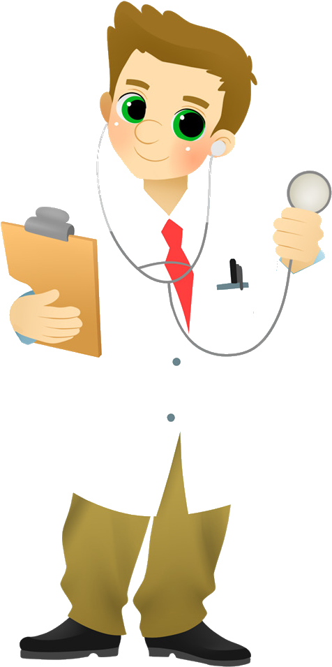 Cartoon Doctorwith Stethoscopeand Clipboard PNG Image