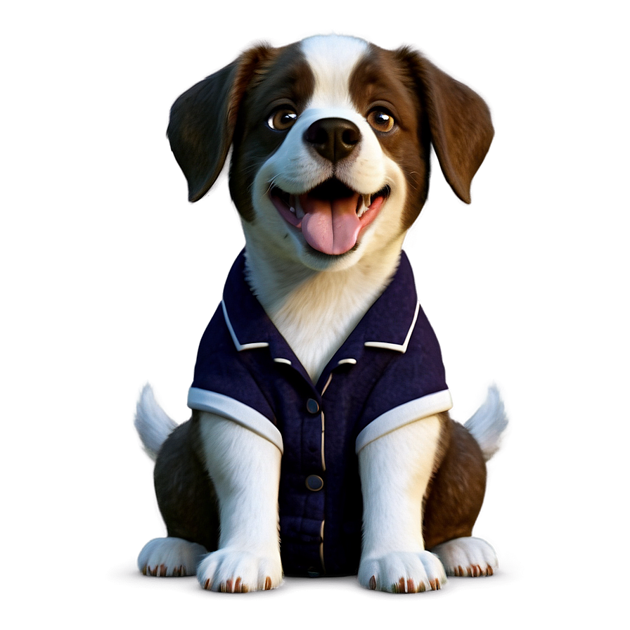 Cartoon Dog In Clothes Png Wen PNG Image