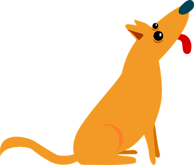 Cartoon Dog Looking Upward PNG Image