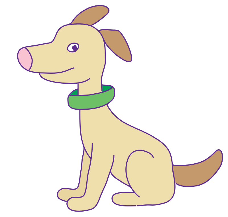 Cartoon Dog Sitting Down.png PNG Image