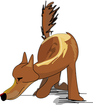 Cartoon Dog Sniffing Ground PNG Image