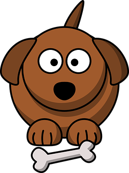 Cartoon Dog With Bone PNG Image