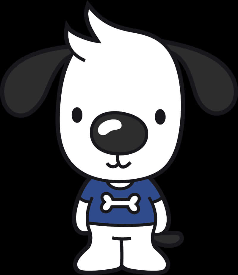 Cartoon Dogin Blue Shirt PNG Image