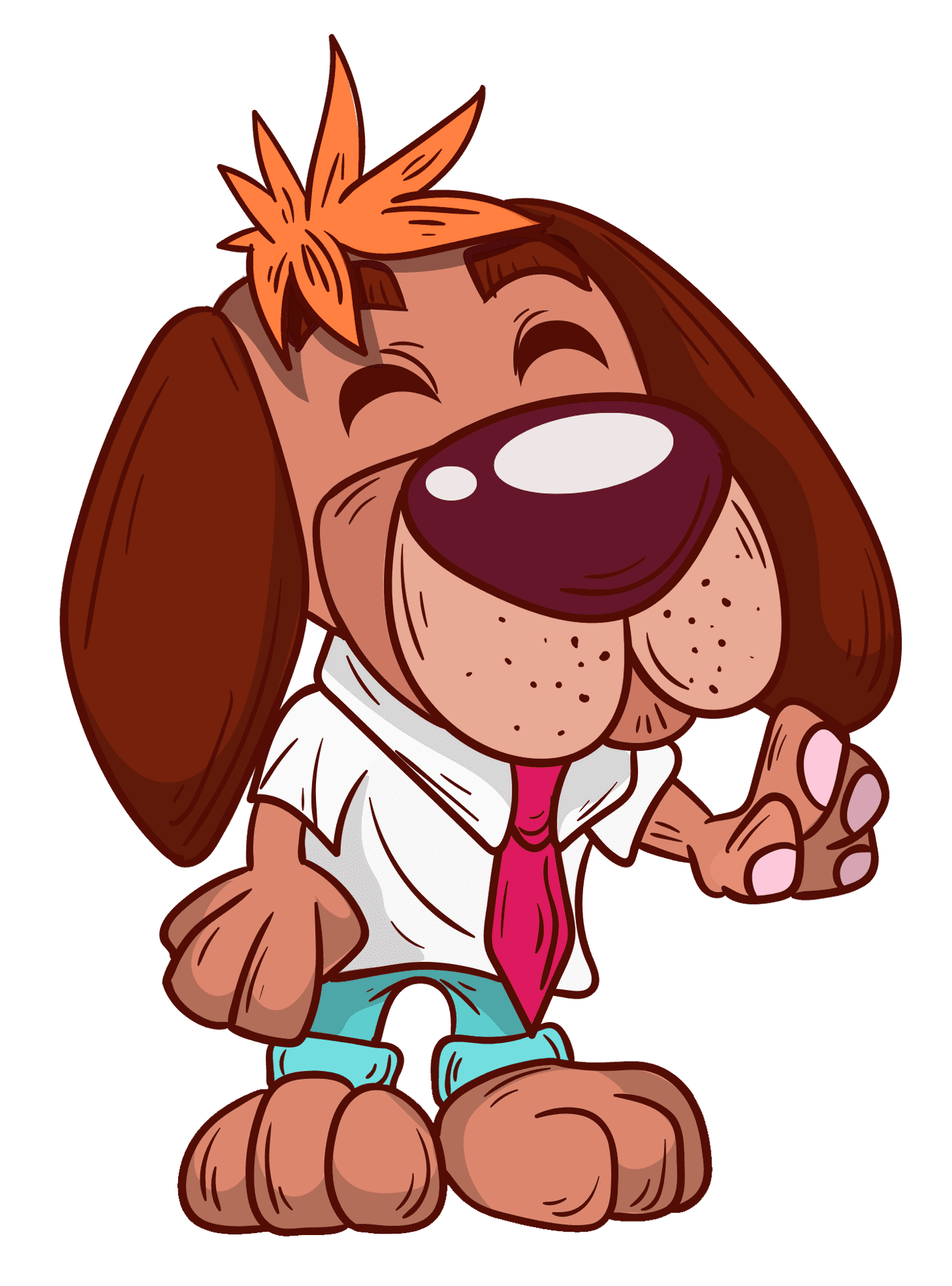 Cartoon Dogin Tieand Shirt PNG Image