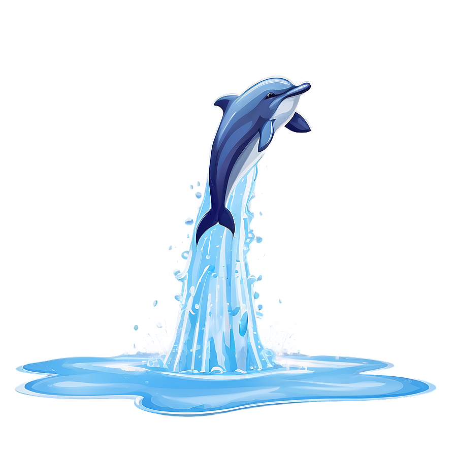 Cartoon Dolphin Splash Png Rph8 PNG Image