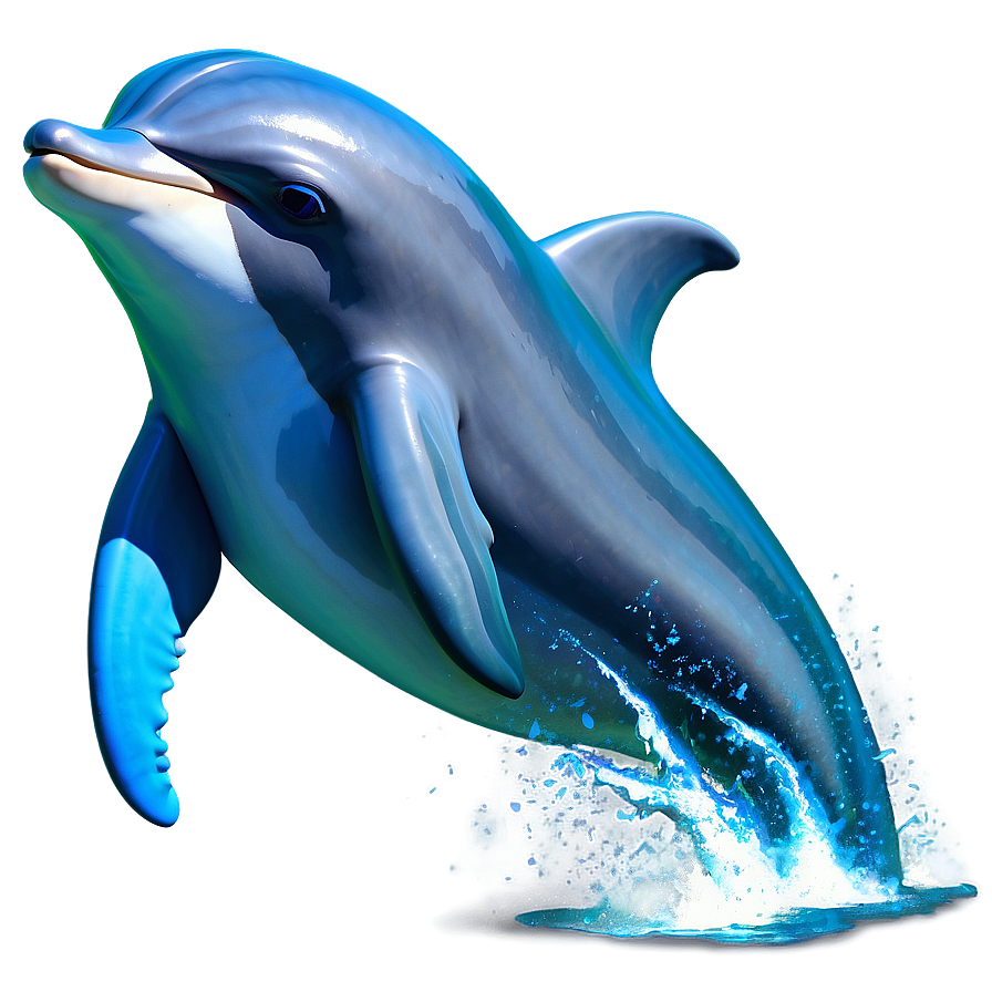 Cartoon Dolphin Surfing Png Sbj PNG Image