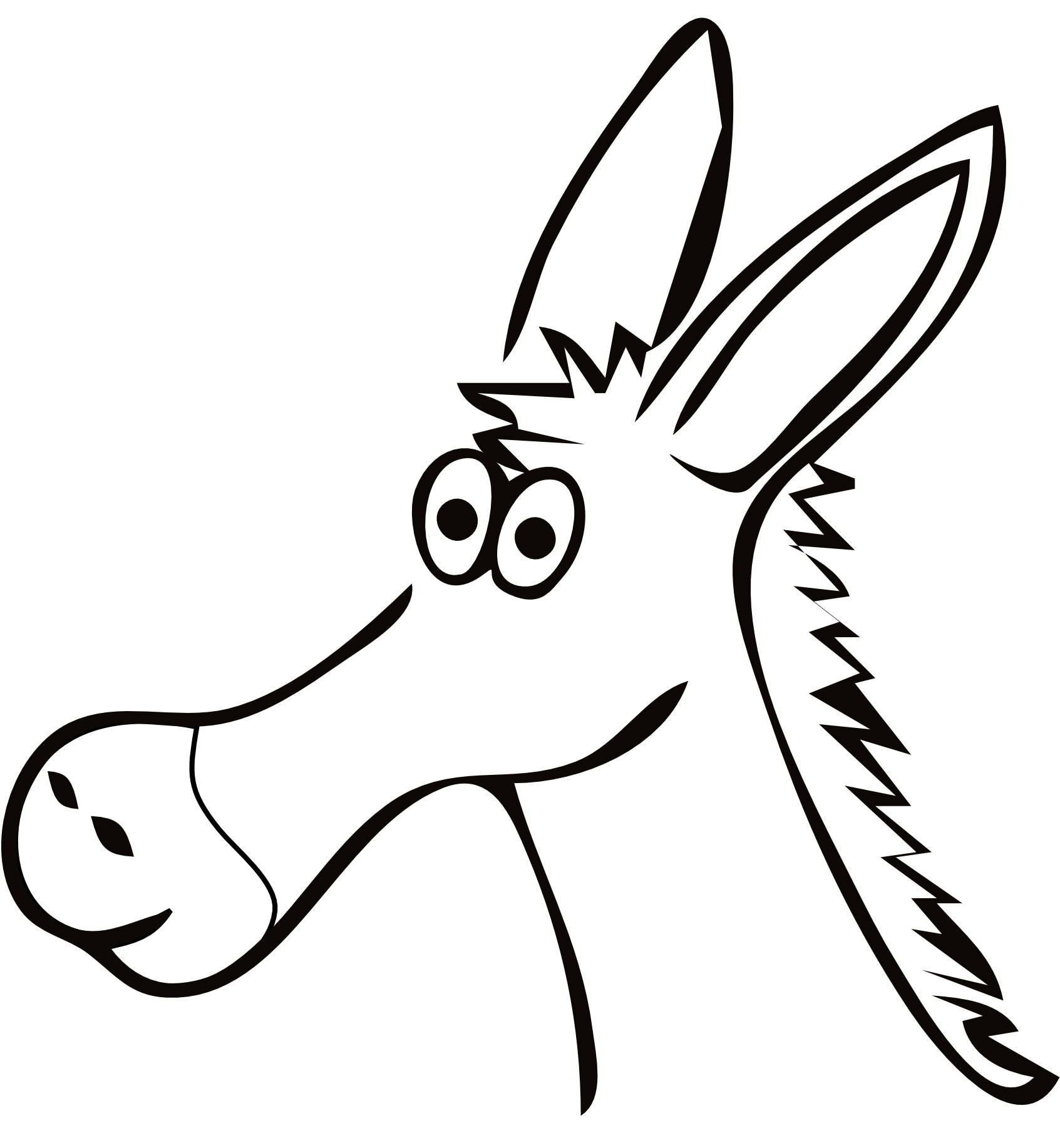 Cartoon Donkey Head Vector PNG Image