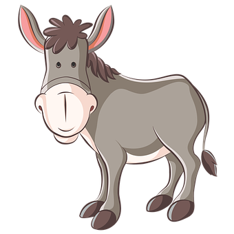 Cartoon Donkey Illustration PNG Image