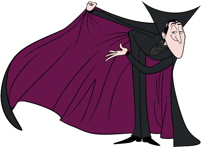 Cartoon Dracula Spreading Cape PNG Image