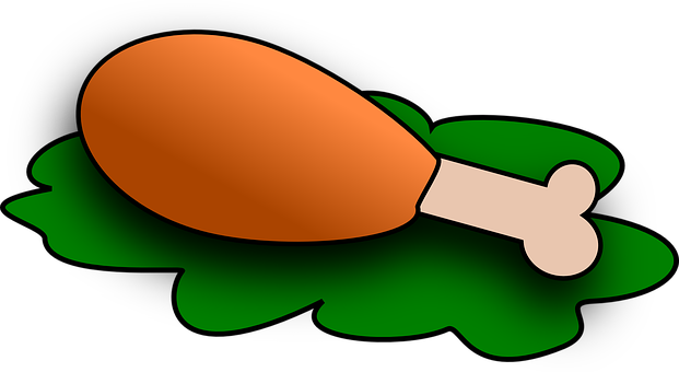 Cartoon Drumstickon Green Background PNG Image