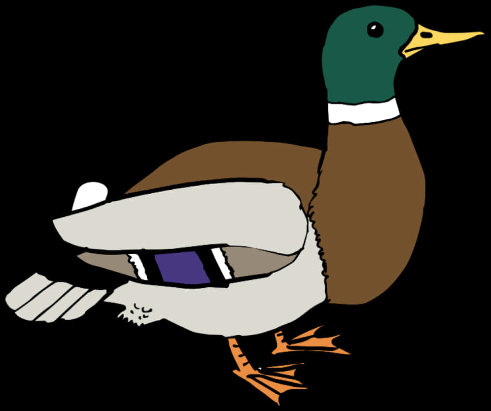 Cartoon Duckwith Capand Sunglasses PNG Image