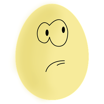 Cartoon Egg Expression Sadness PNG Image