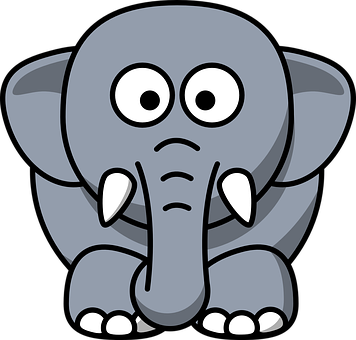 Cartoon Elephant Vector PNG Image