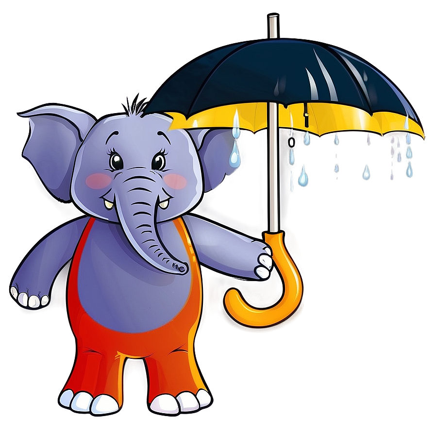 Cartoon Elephant With Umbrella Png 43 PNG Image