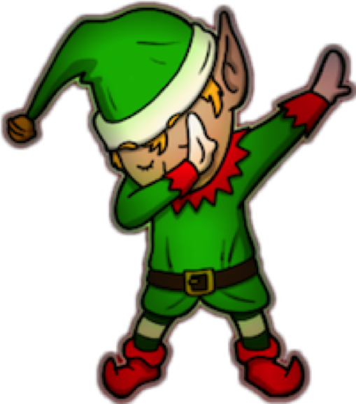 Cartoon Elf Dabbing Pose PNG Image