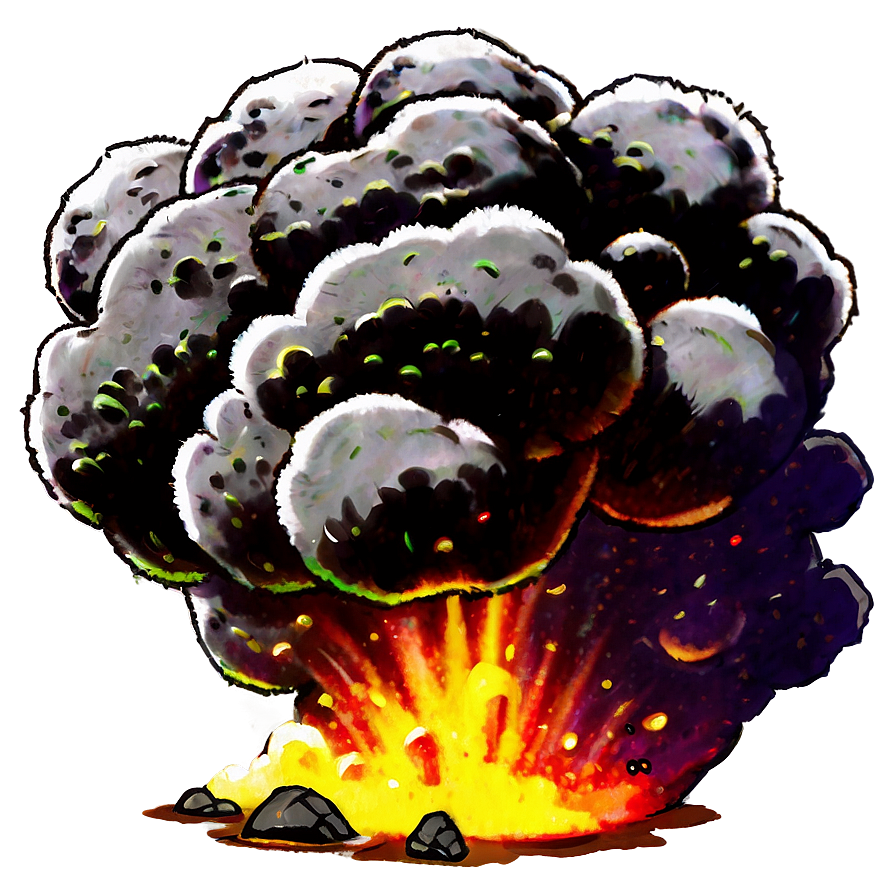 Cartoon Explosion With Debris Png Lap31 PNG Image