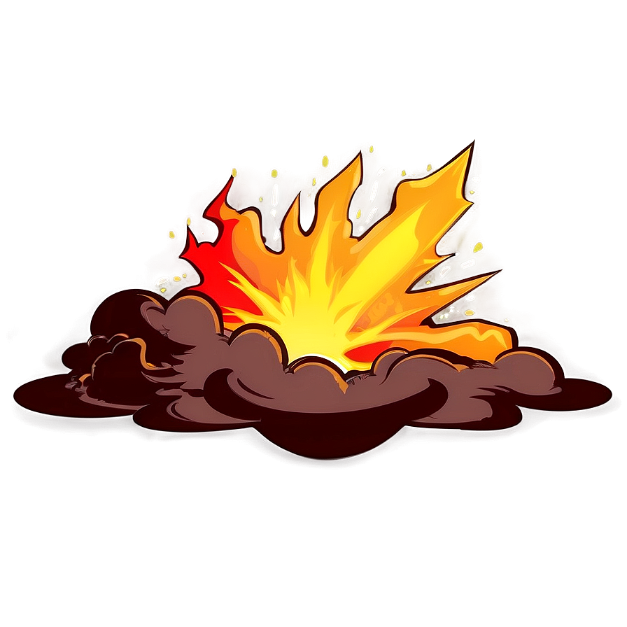 Cartoon Explosion With Flames Png Mbc48 PNG Image