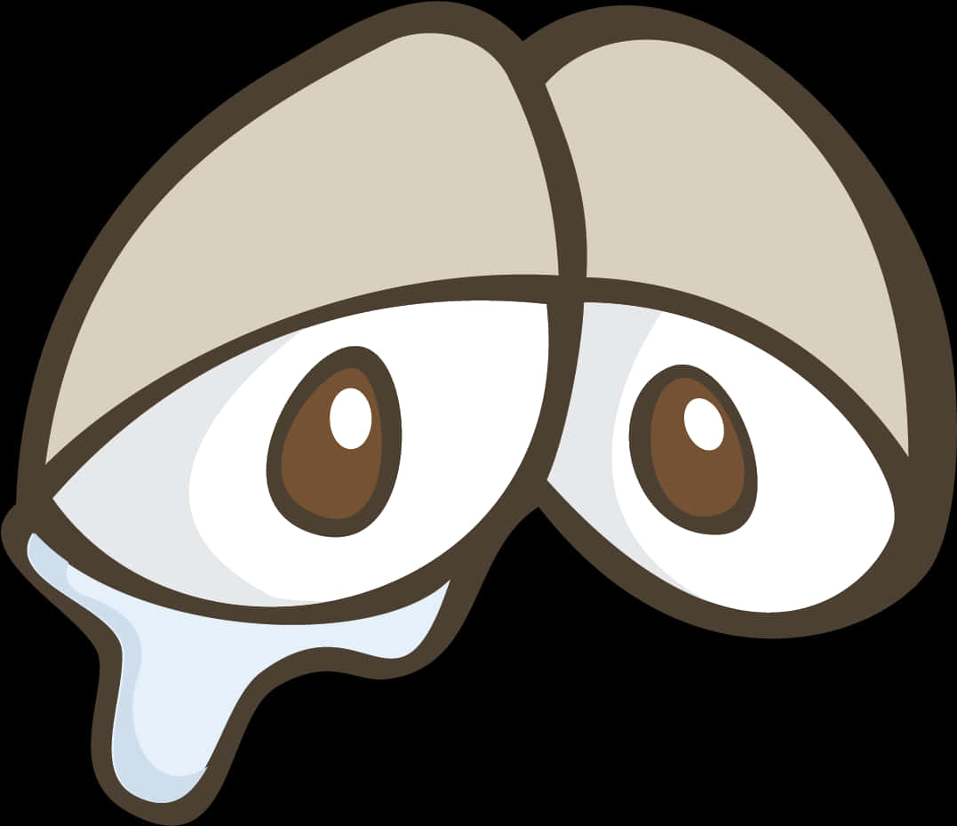 Cartoon Eyes With Tear Drop PNG Image