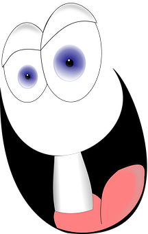 Cartoon Eyesand Tongue Graphic PNG Image