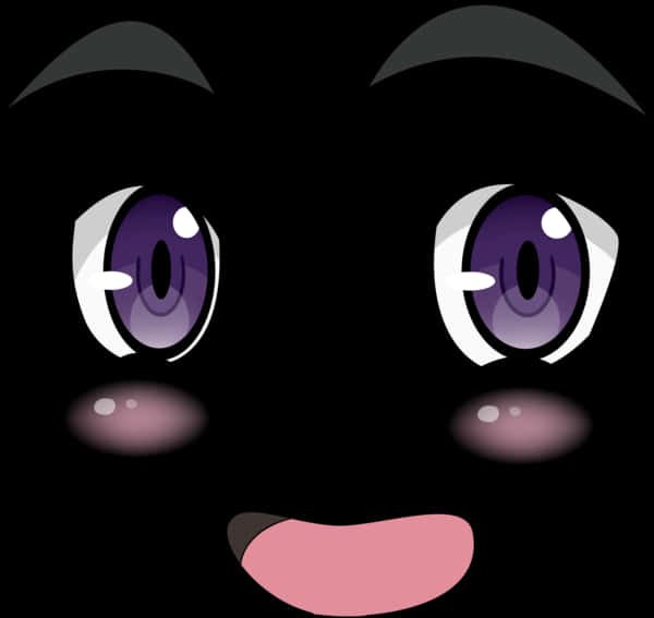 Cartoon Face Closeup Dark Background PNG Image