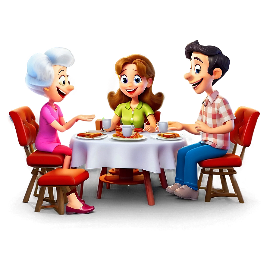 Cartoon Family Dinner Png Ewy PNG Image