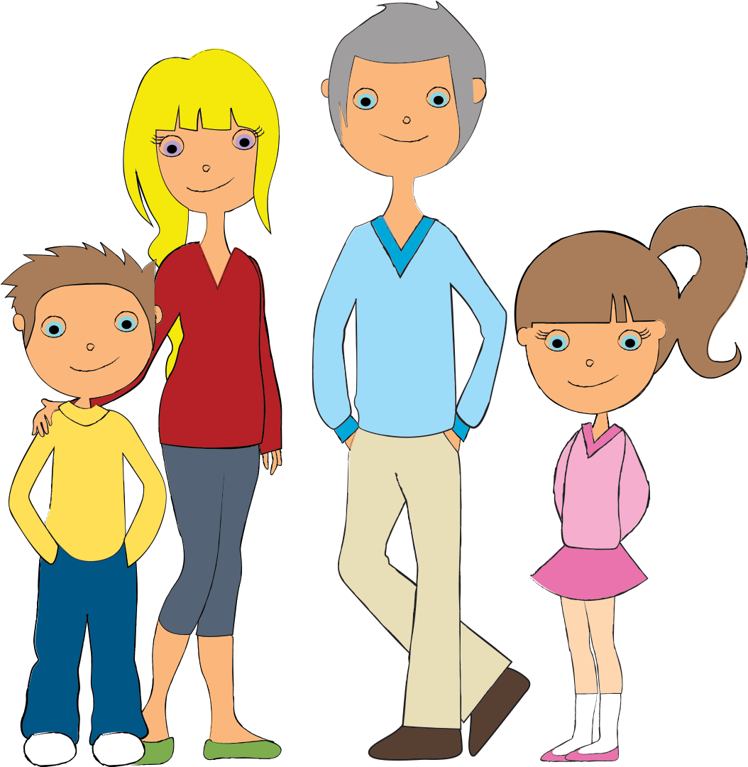 Cartoon Family Illustration PNG Image