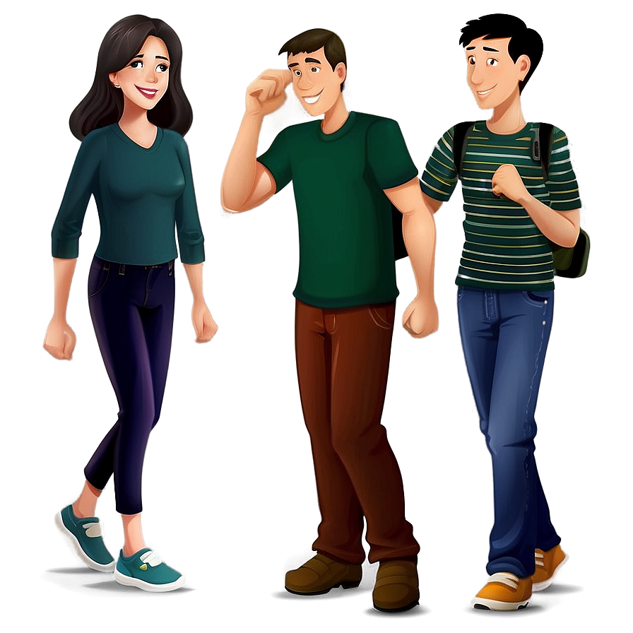 Cartoon Family Illustration Png Gmu PNG Image