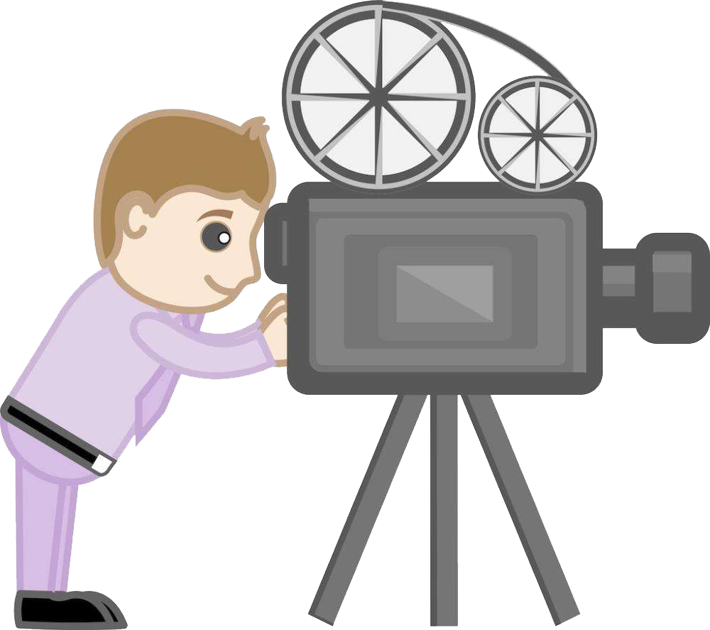 Cartoon Filmmakerat Work PNG Image