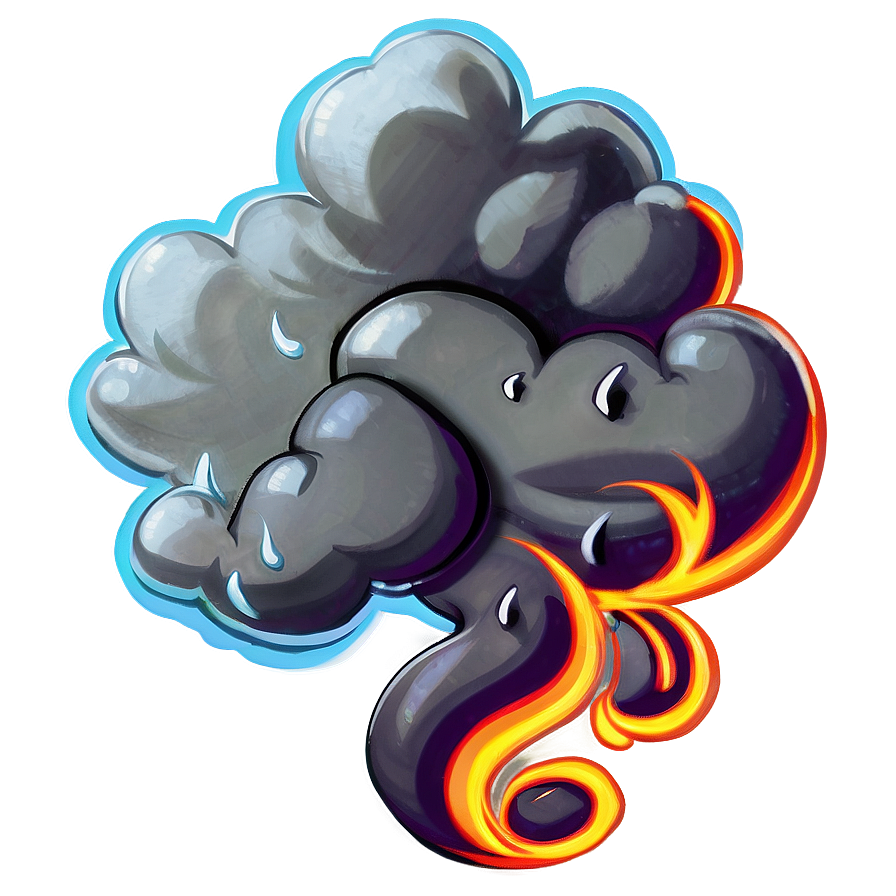 Cartoon Fire Smoke Png Aho PNG Image