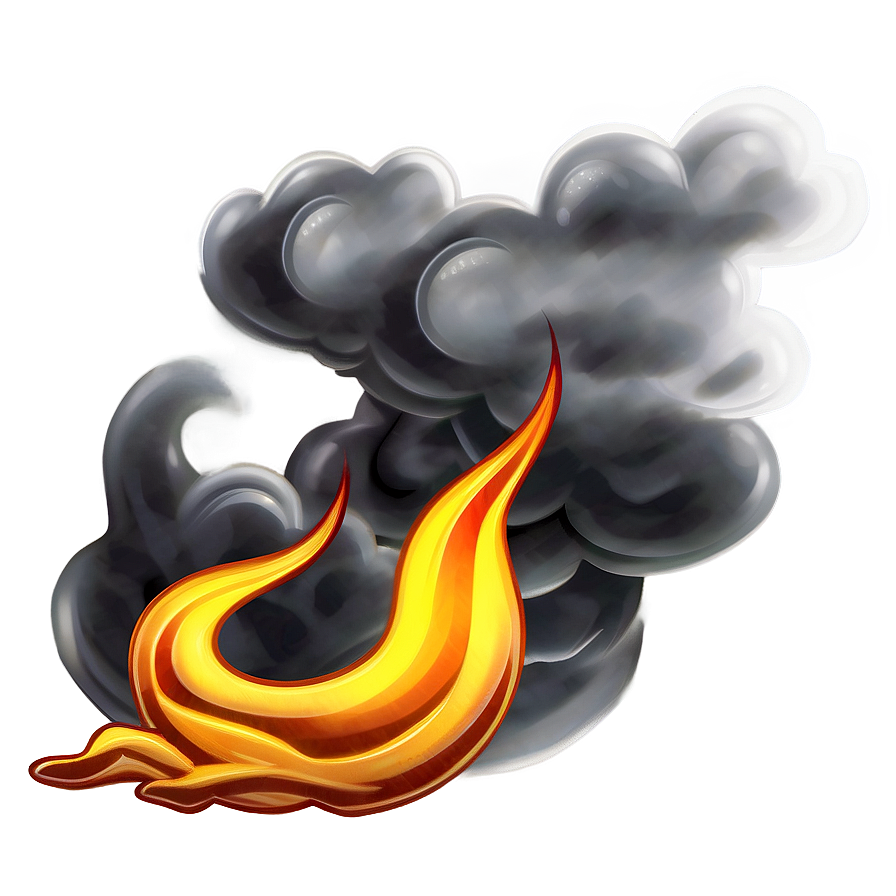 Cartoon Fire Smoke Png Sic64 PNG Image