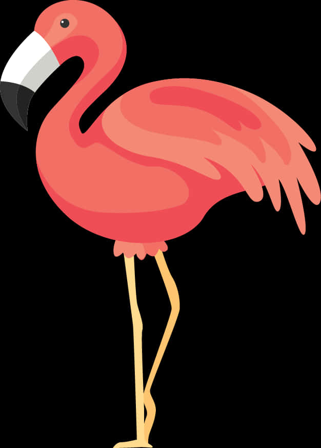 Cartoon Flamingo Standing PNG Image