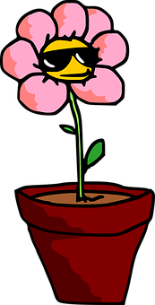 Cartoon Flowerin Pot PNG Image