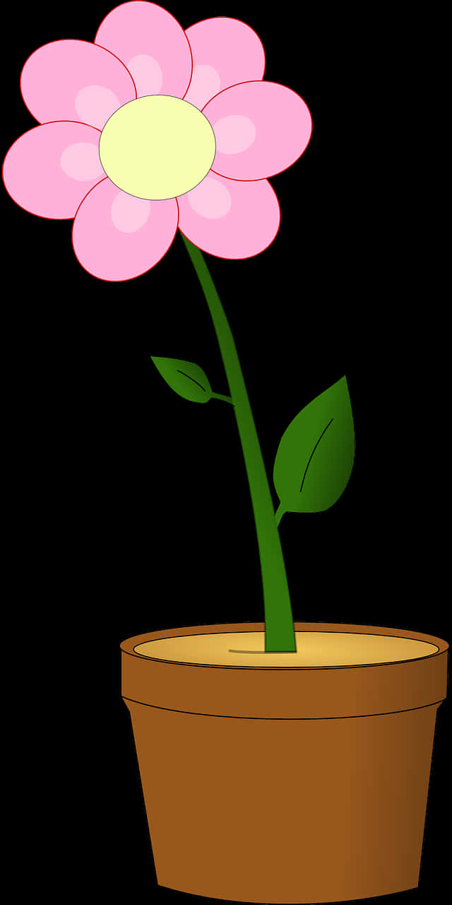 Cartoon Flowerin Pot PNG Image