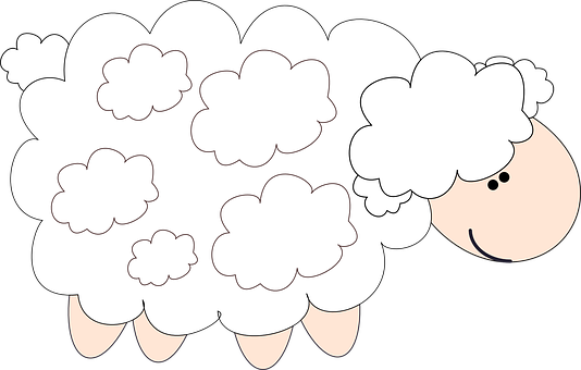 Cartoon Fluffy Lamb PNG Image