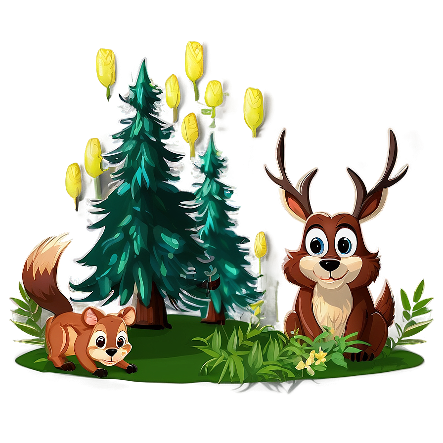 Cartoon Forest Animals Clipart Png Wad22 PNG Image