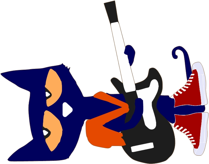 Cartoon Fox Playing Guitar PNG Image