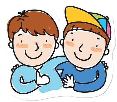 Cartoon Friends Sticker PNG Image