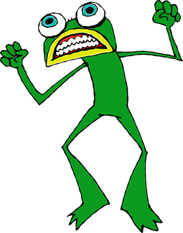 Cartoon Frog Angry Expression PNG Image