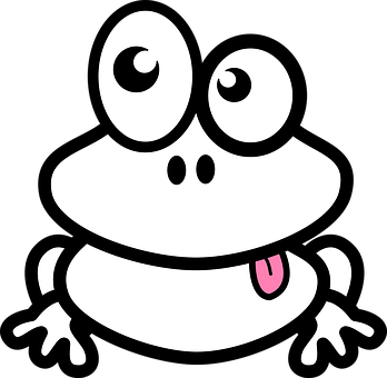 Cartoon Frog Black Background PNG Image