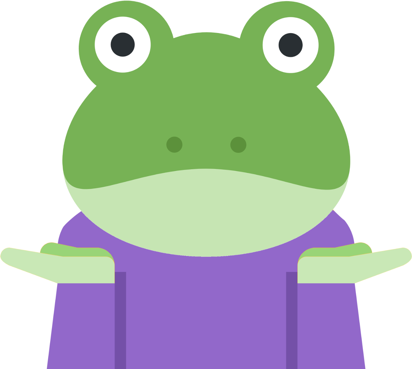 Cartoon Frog Shrugging PNG Image