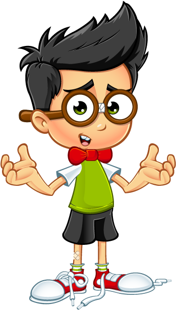 Cartoon Geek Boy Character PNG Image