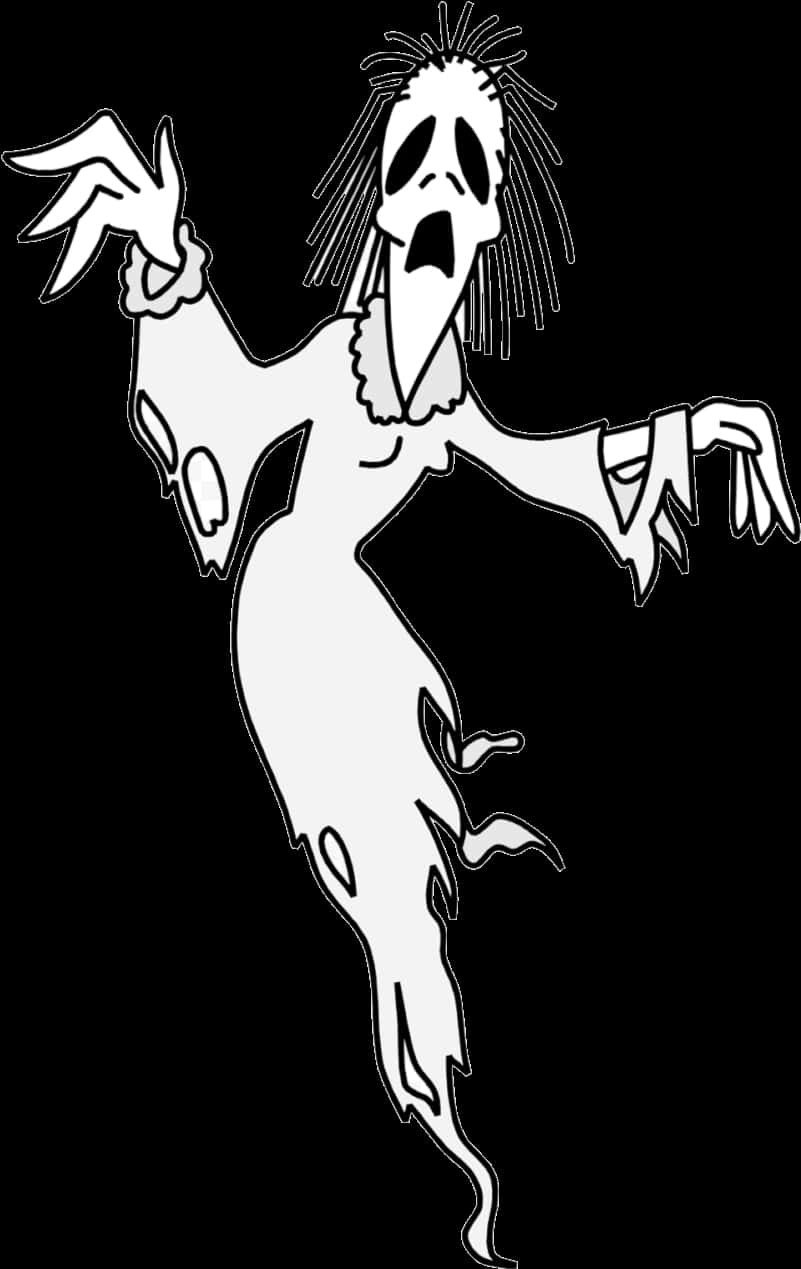 Cartoon Ghost Screaming PNG Image