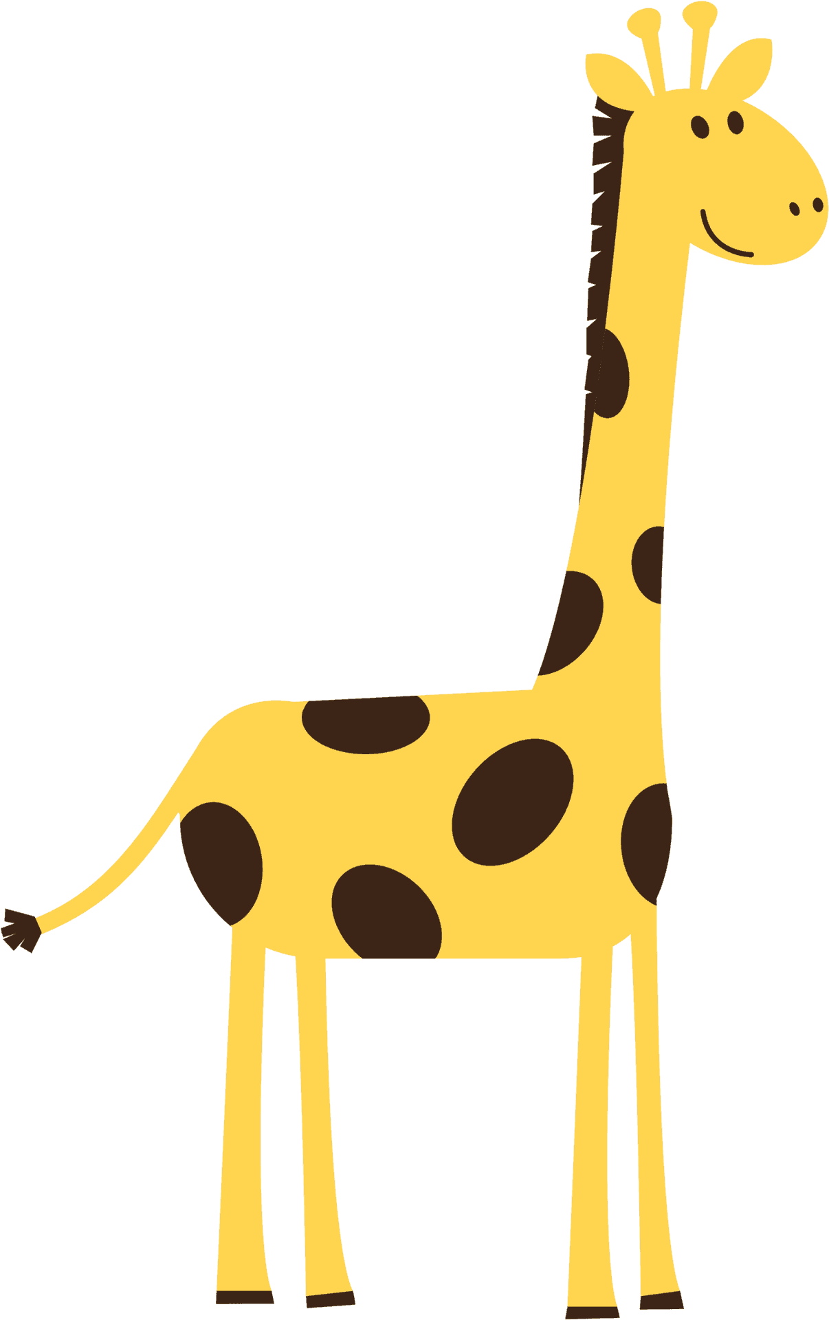 Cartoon Giraffe Standing PNG Image