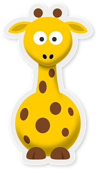 Cartoon Giraffe Sticker PNG Image