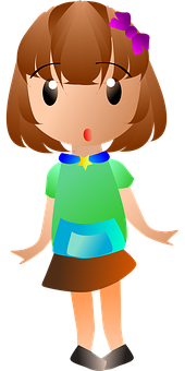 Cartoon Girl Character Illustration PNG Image