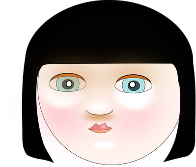 Cartoon Girl Facein Darkness PNG Image